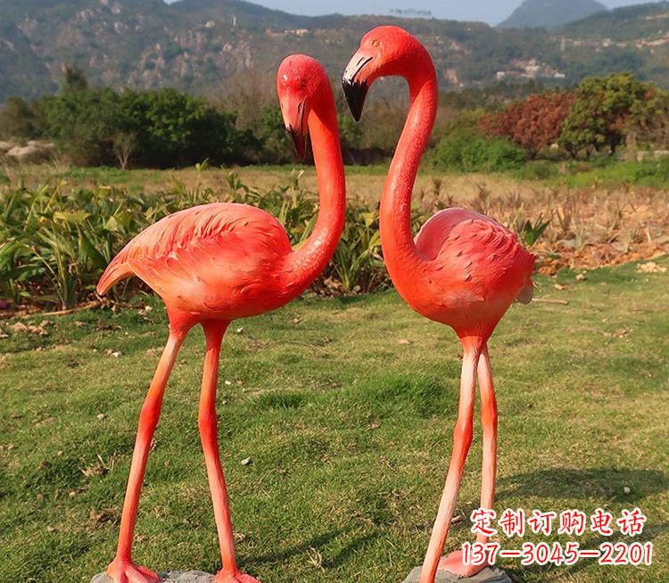 山西玻璃钢仿真火烈鸟雕塑极致精细的艺术品