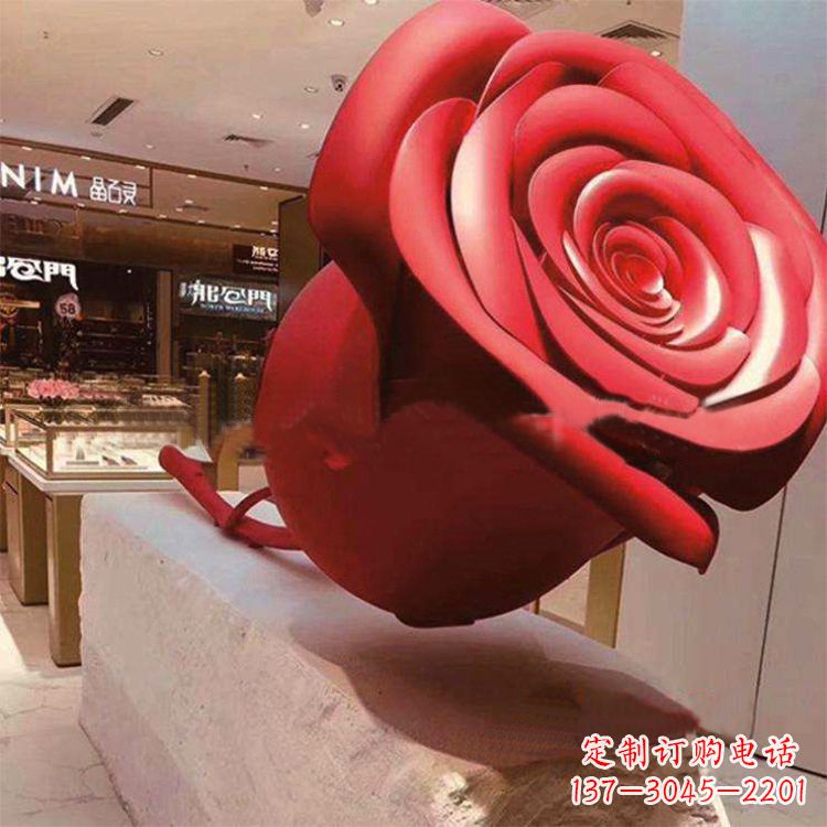 山西玻璃钢玫瑰花雕塑