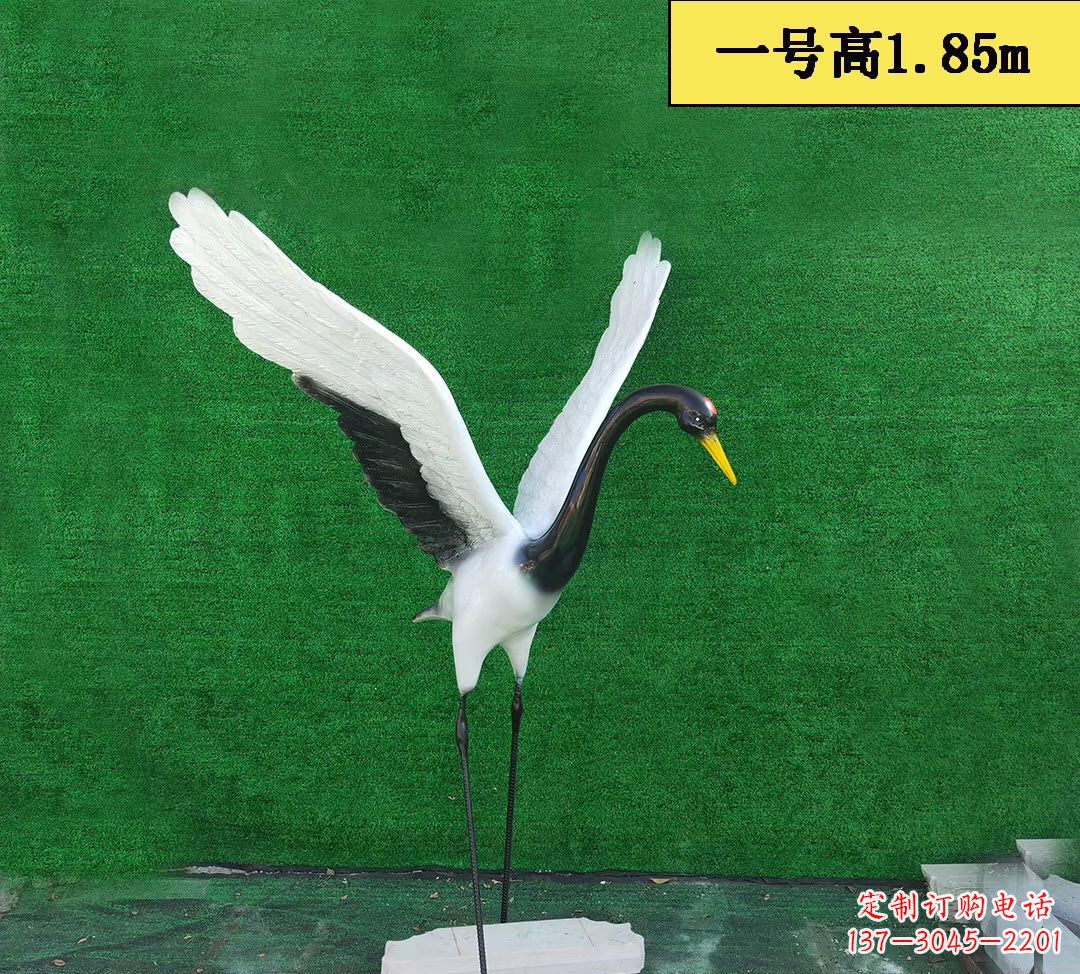 山西玻璃钢仿真仙鹤 公园景观动物雕塑