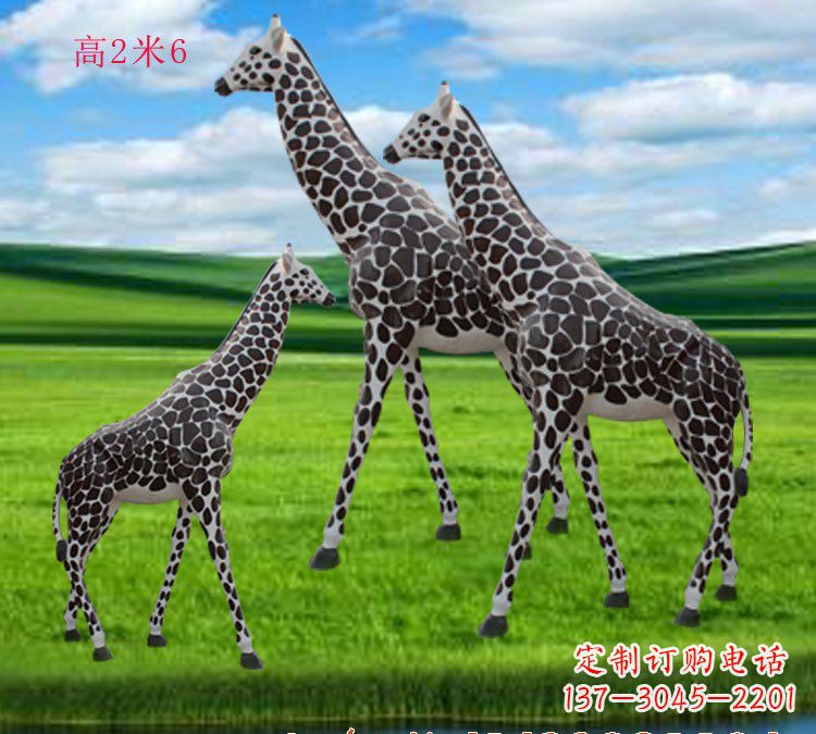 山西玻璃钢材质长颈鹿雕塑