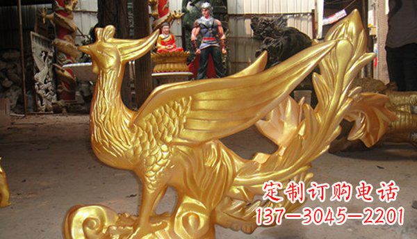 山西玻璃钢凤凰仿铜动物雕塑传承传统文化