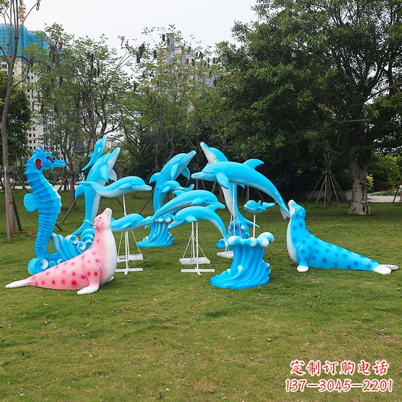 山西玻璃钢海豚雕塑艺术的精美表现