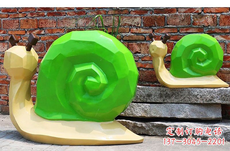 山西玻璃钢几何蜗牛雕塑