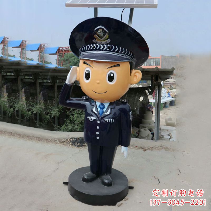 山西玻璃钢警察雕塑