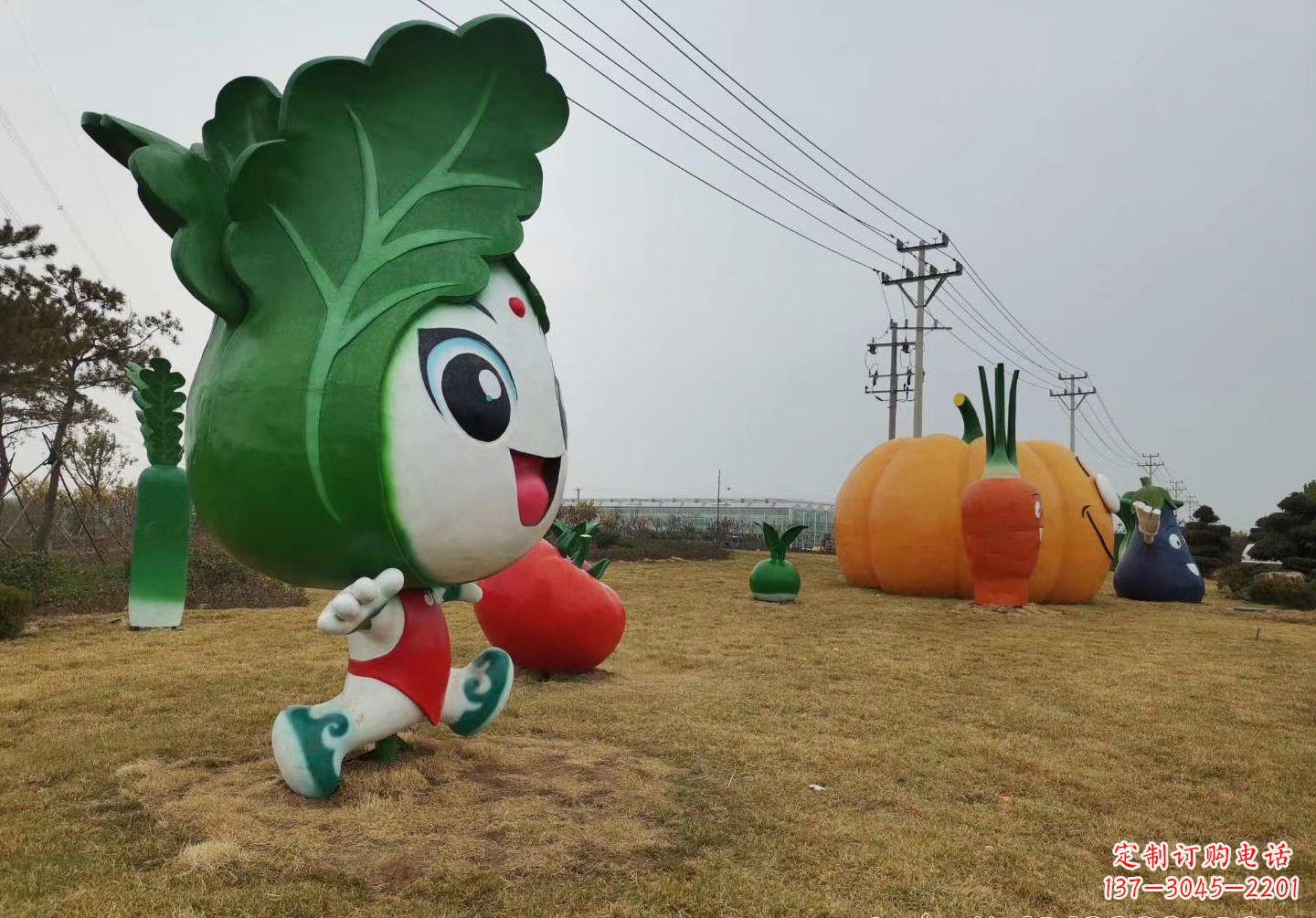 山西玻璃钢白菜雕塑精美的艺术品
