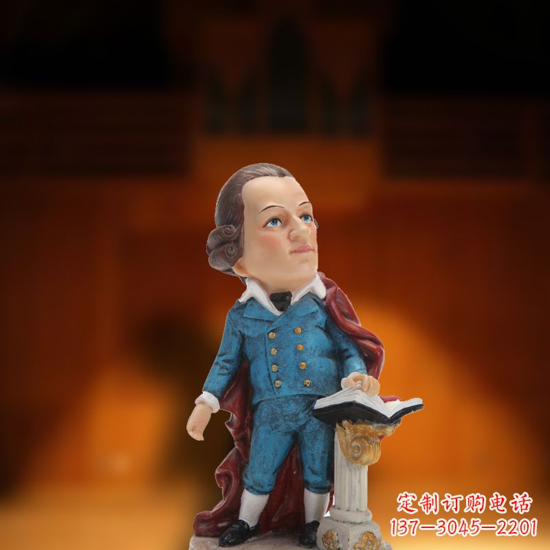 山西玻璃钢卡通莫扎特雕塑