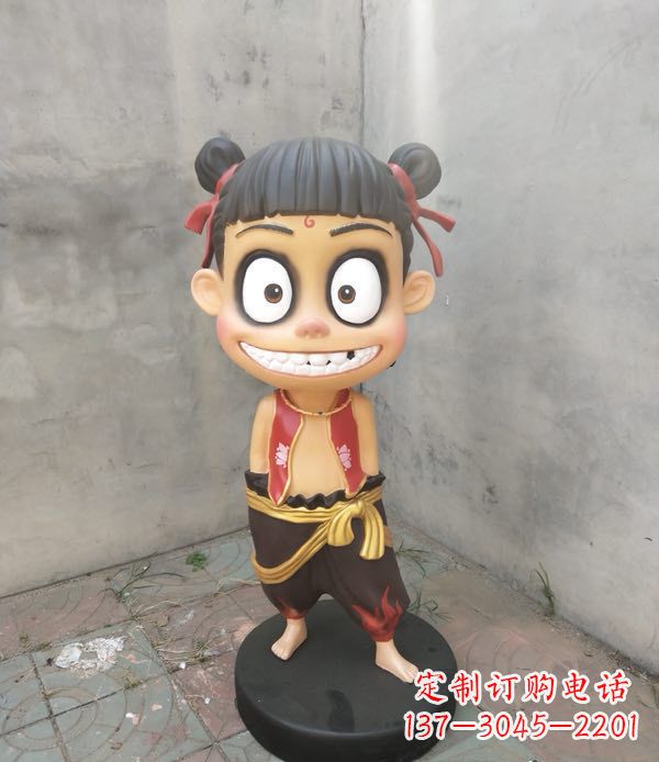 山西玻璃钢卡通魔童哪吒