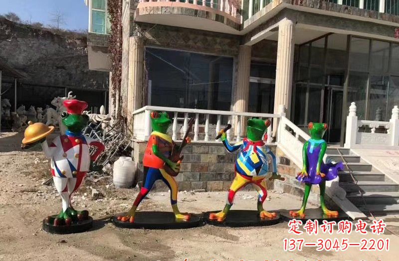 山西玻璃钢卡通青蛙雕塑