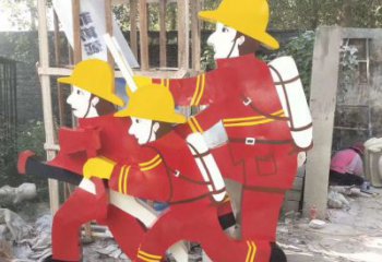 山西玻璃钢消防员雕塑——精致的园林景观装饰