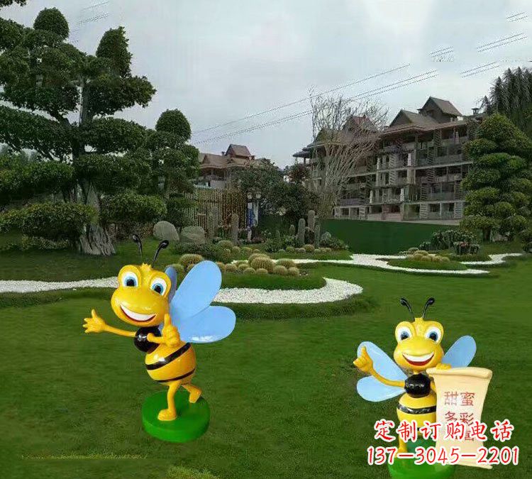 山西精美的玻璃钢卡通小蜜蜂雕塑