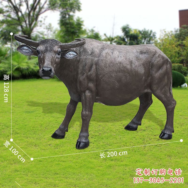 山西玻璃钢水牛雕塑