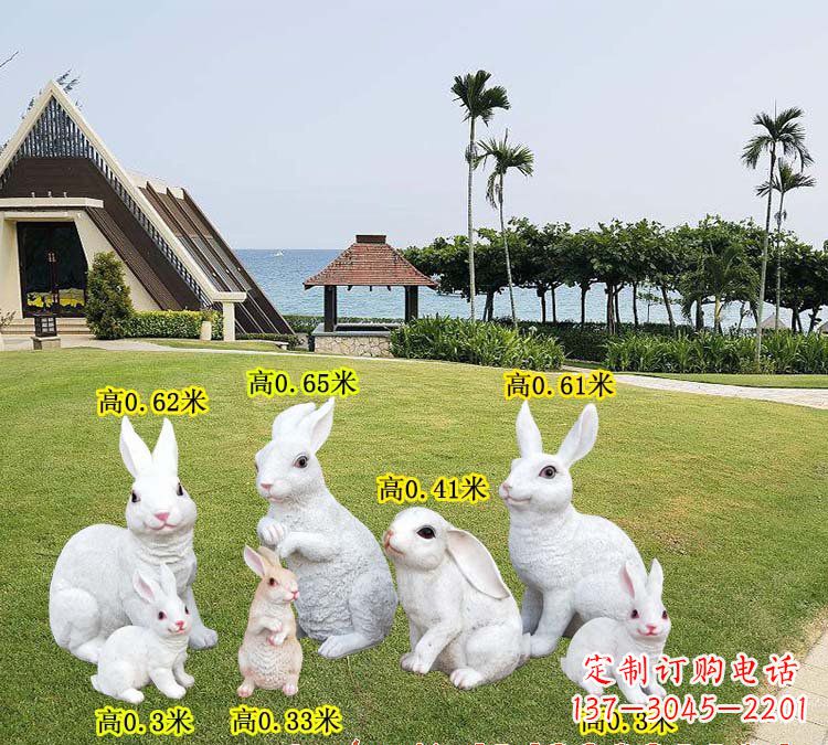 山西玻璃钢兔子雕塑精致的艺术之作