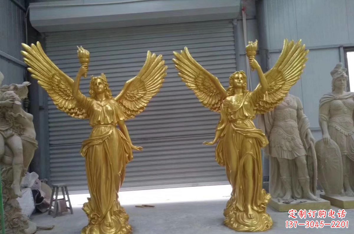 山西玻璃钢天使西方人物雕塑之美