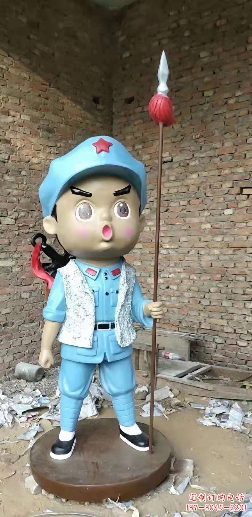 山西玻璃钢小红军雕塑广场人物雕塑户外摆件