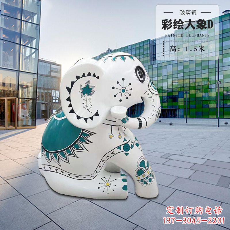 山西玻璃钢小象雕塑精致而可爱