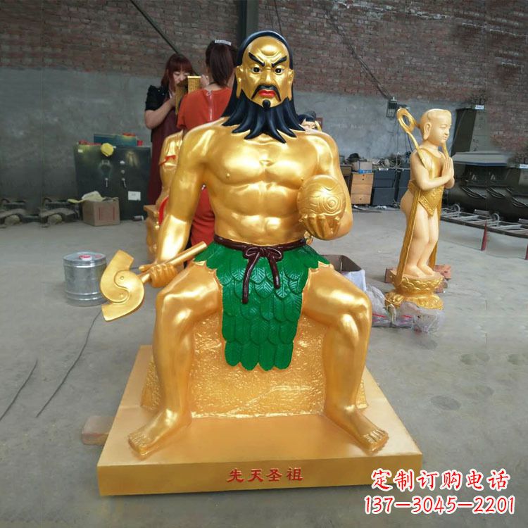 山西炎帝雕塑玻璃钢彩绘的神话传说