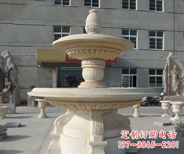 山西菠萝式喷泉小区景观石雕