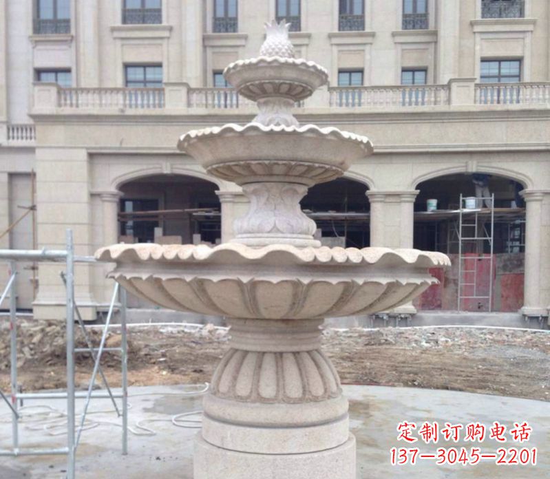 山西菠萝多层喷泉石雕——精美而多变的艺术品