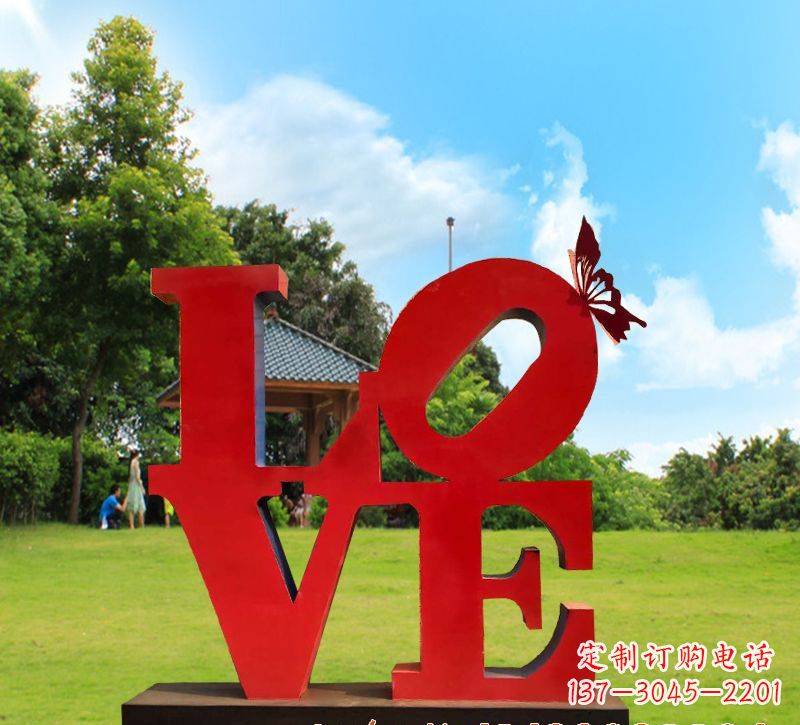 山西不锈钢love景观雕塑222