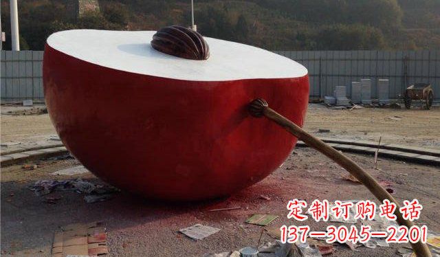 山西精美不锈钢苹果雕塑