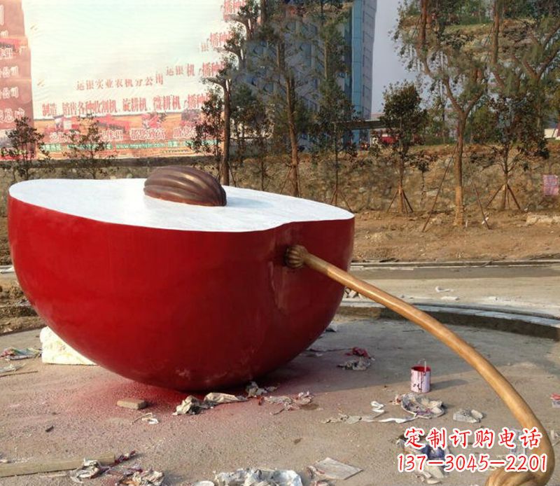 山西不锈钢半块苹果雕塑——传承古老文化的艺术品