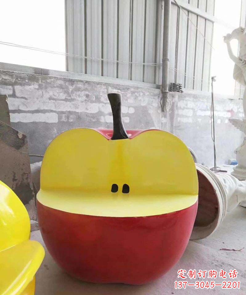 山西不锈钢苹果雕塑精致而经久不衰