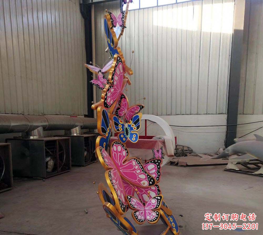 山西精致绚丽的不锈钢蝴蝶雕塑