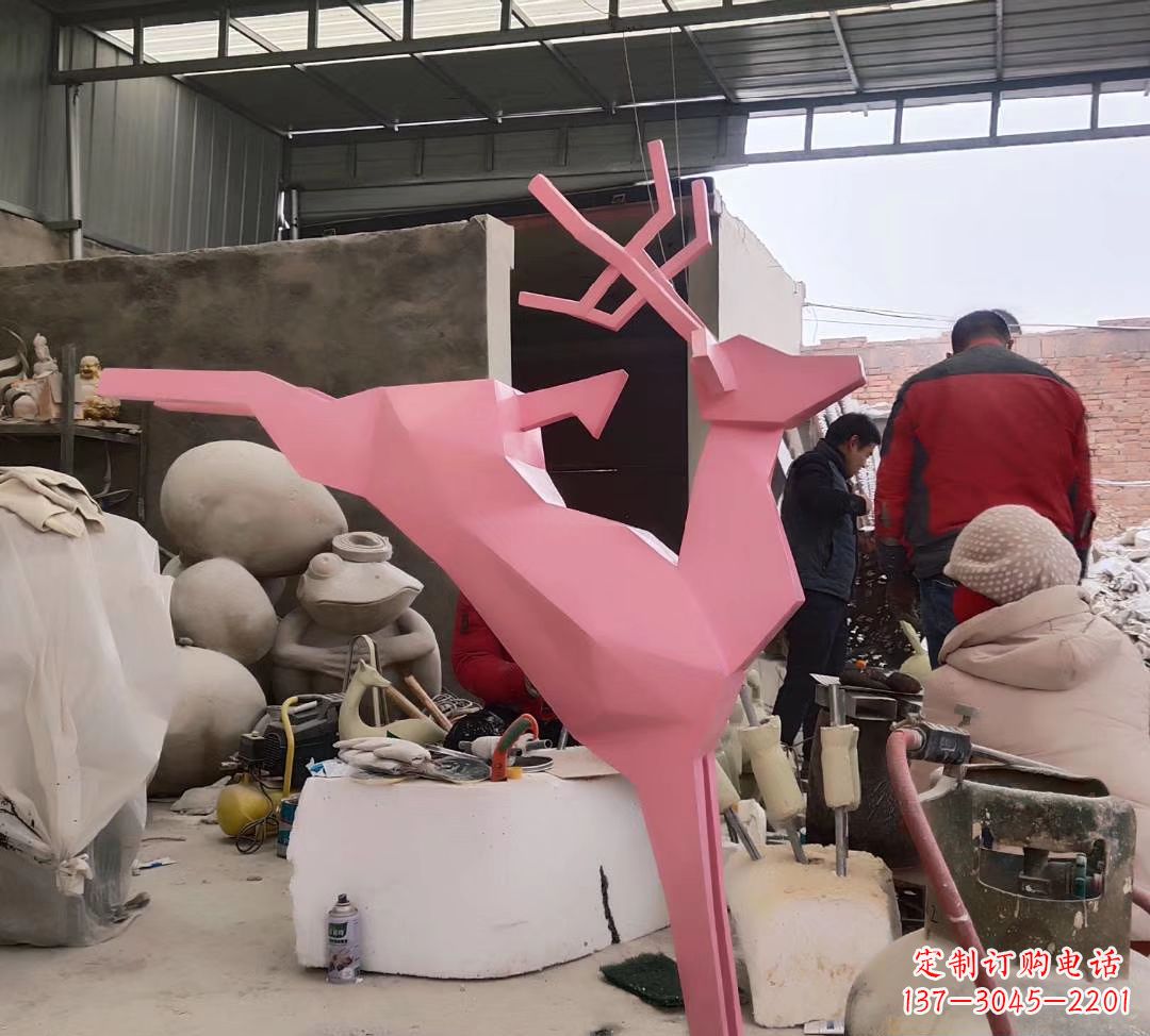 山西不锈钢彩绘小鹿雕塑