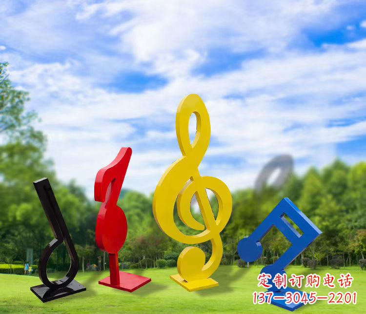 山西不锈钢彩绘音符雕塑