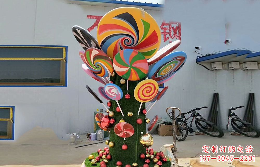 山西不锈钢彩色棒棒糖雕塑艺术与景观的完美结合