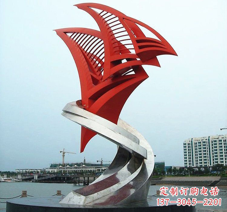 山西不锈钢彩色帆船雕塑