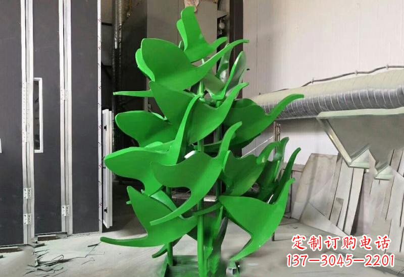 山西优雅美观的不锈钢彩色大雁雕塑