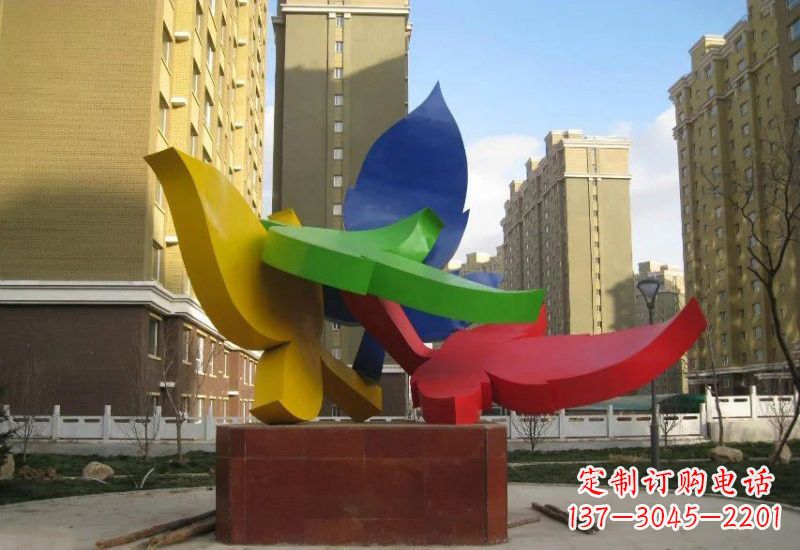 山西不锈钢彩色树叶雕塑