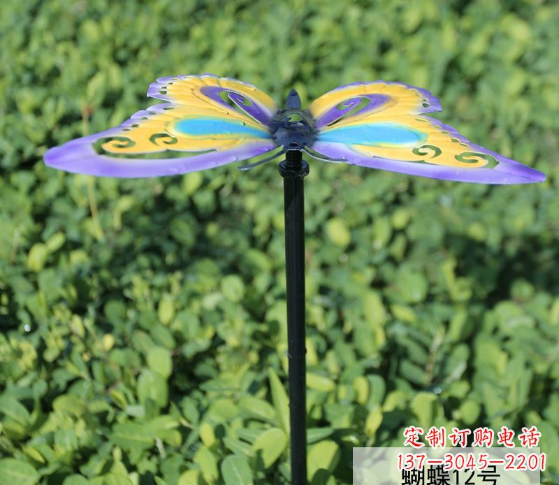 山西不锈钢彩色蝴蝶雕塑点缀园林的艺术之美