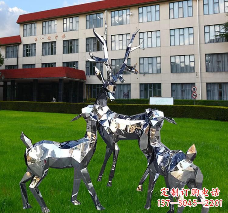 山西不锈钢麋鹿雕塑美观耐用的艺术品