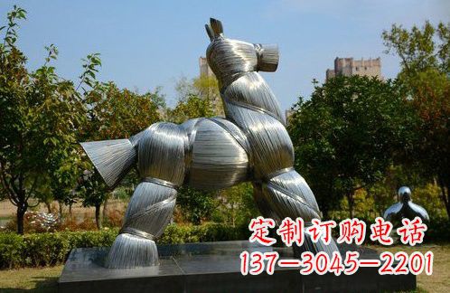 山西不锈钢草扎马雕塑