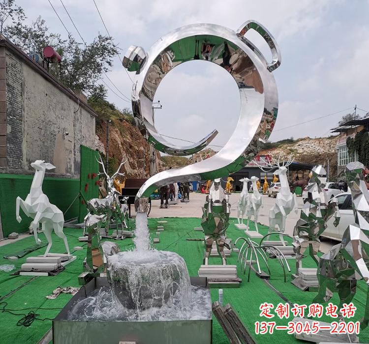山西不锈钢茶壶雕塑精致美观的艺术品