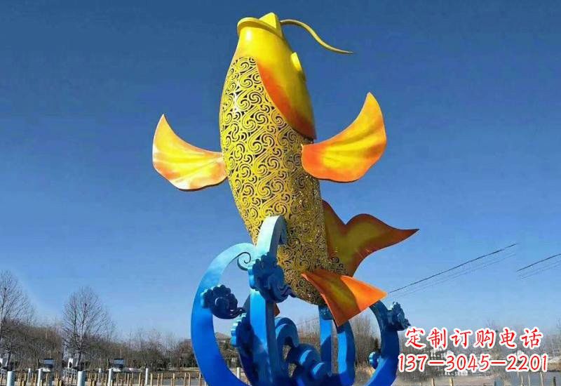 山西不锈钢鲤鱼雕塑——城市的一道风景线