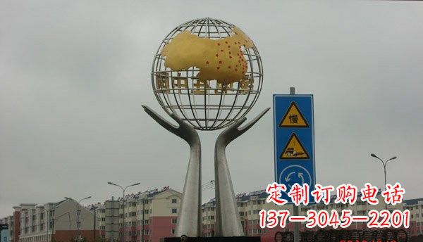 山西不锈钢城市景观手捧地球雕塑