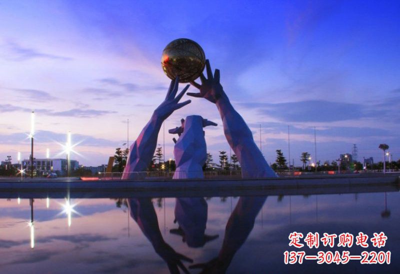 山西不锈钢城市的地球雕塑