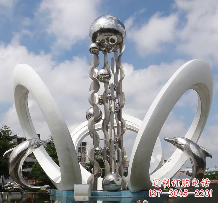 山西不锈钢城市艺术海豚雕塑