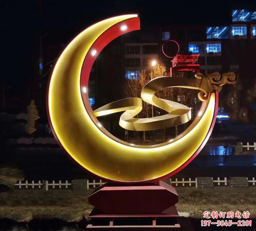 山西不锈钢城市月亮雕塑1