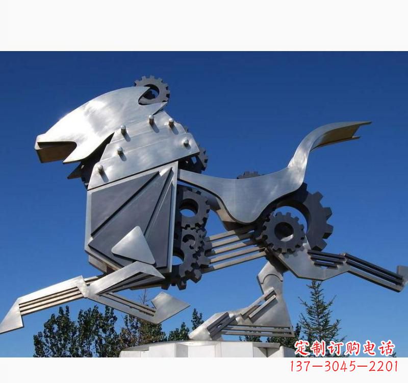 山西不锈钢齿轮飞马雕塑精致细腻的艺术品