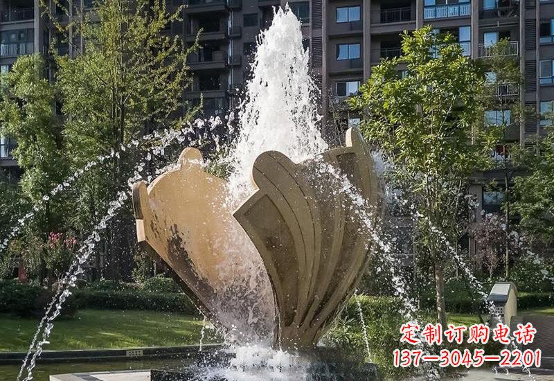 山西不锈钢贝壳喷泉雕塑精美而又耐用