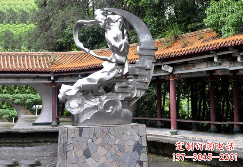 山西不锈钢制作的嫦娥奔月雕塑