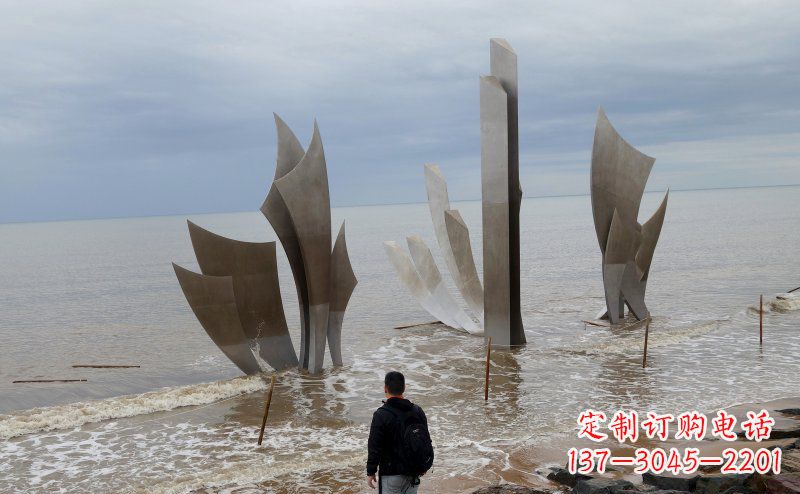 山西不锈钢船帆海边景观雕塑