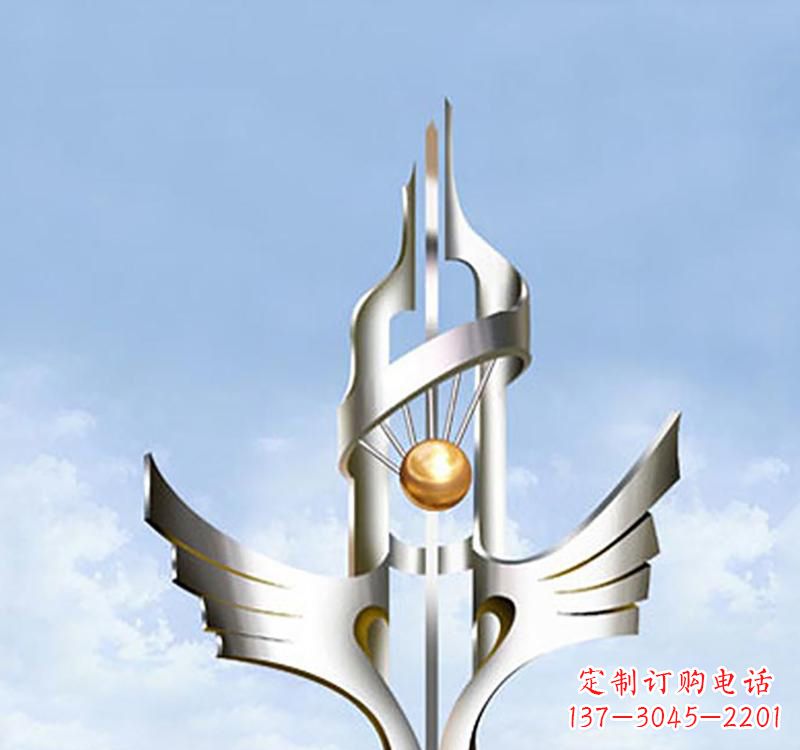 山西不锈钢抽象创意翅膀雕塑