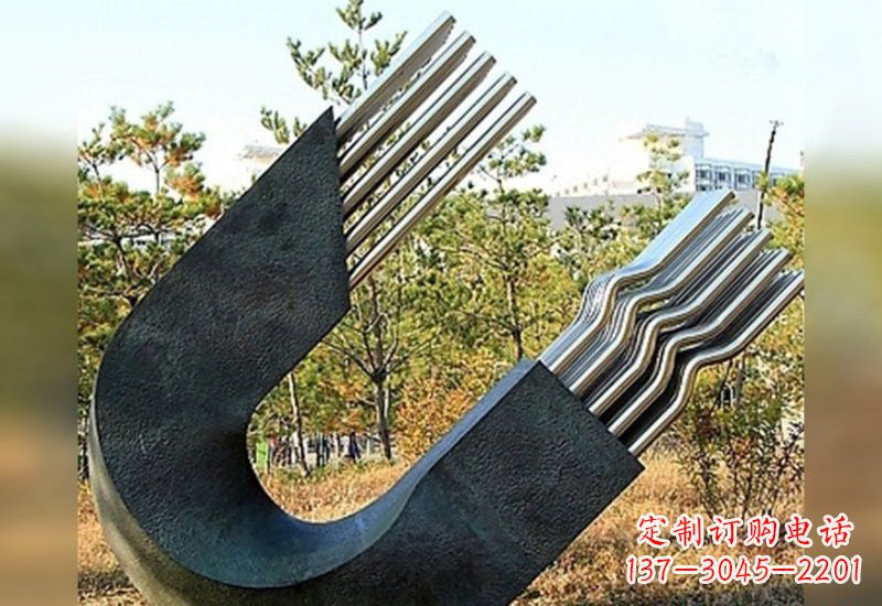 山西不锈钢抽象磁铁雕塑
