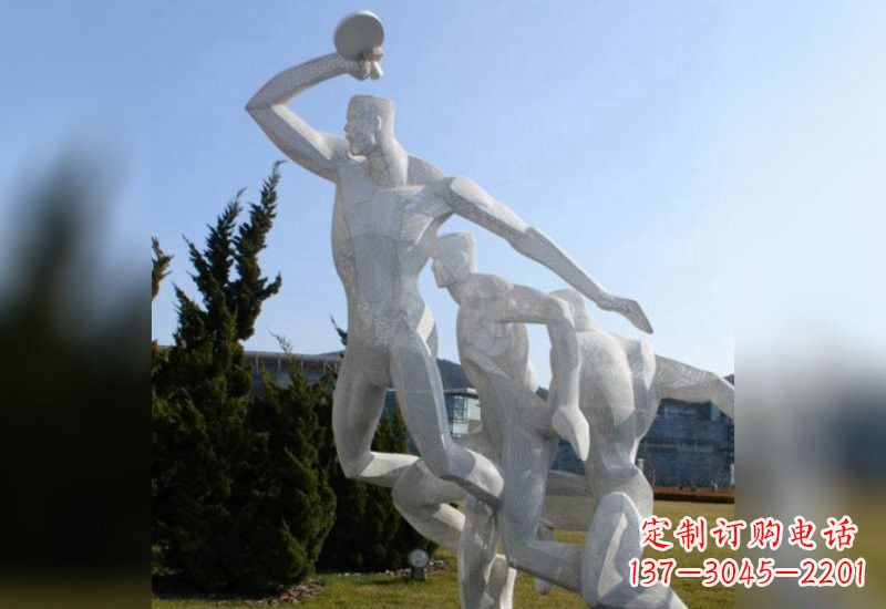 山西不锈钢抽象打乒乓球人物雕塑