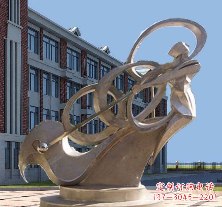 山西不锈钢抽象打高尔夫球人物雕塑